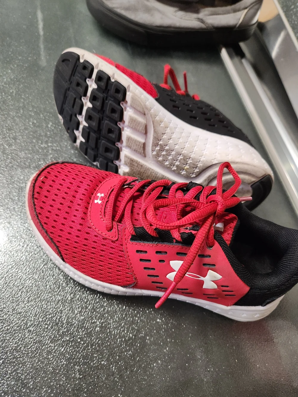 Under Armour Kids Red and Black Athletic Sneakers